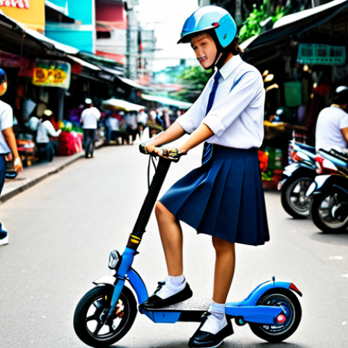 Home 13 전동 킥보드 안전모 추천 - **
"A Thai student, fully clothed in a school uniform, wearing a bright, stylish INDEX half-face he...